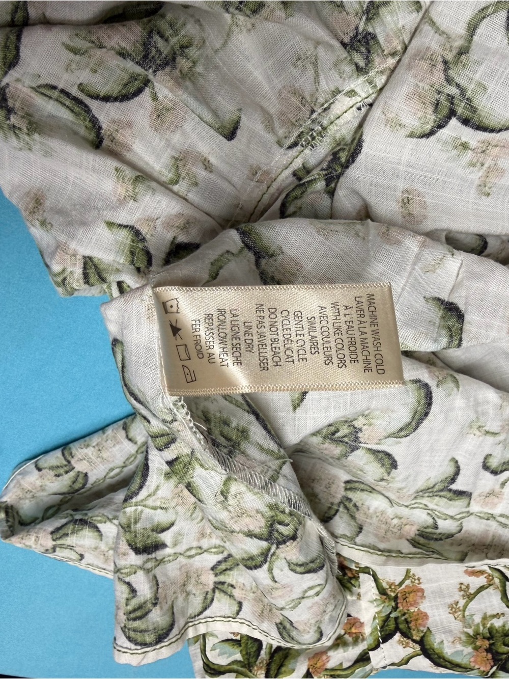 Max Studio White Maxi Dress with Green Floral Print - Picture 5 of 6